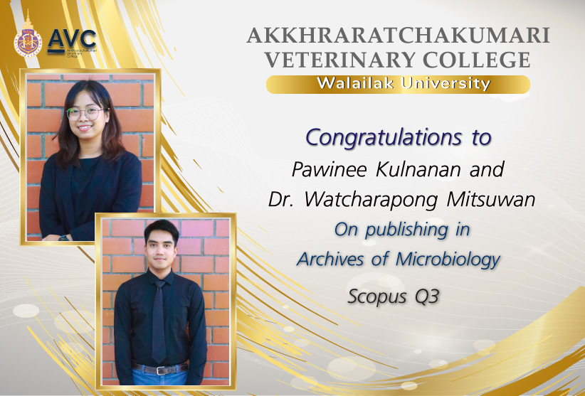 Congratulations on publication in Archives of Microbiology (Q3) by Pawinee Kulnanan and Dr. Watcharapong Mitsuwan
