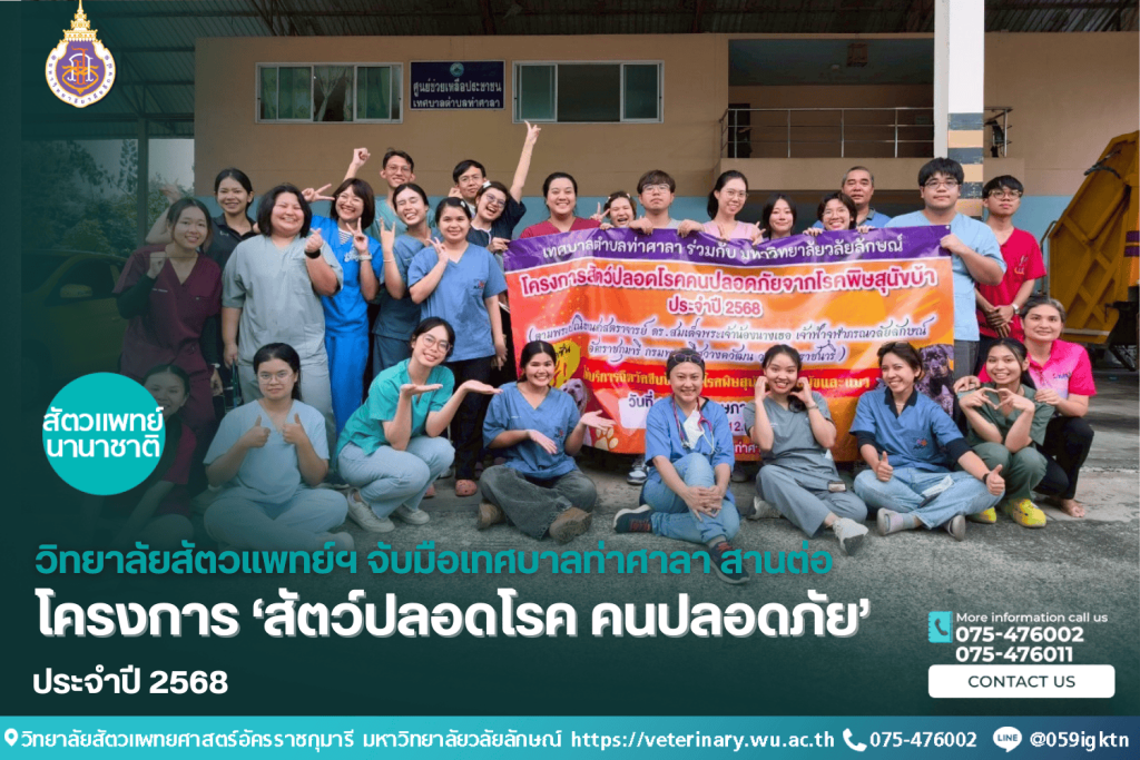 วิทยาลัยสัตวแพทย์ฯ จับมือเทศบาลท่าศาลา สานต่อโครงการ ‘สัตว์ปลอดโรค คนปลอดภัย’ ปี 2568