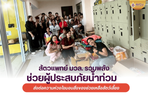 วิทยาลัยสัตวแพทยศาสตร์อัครราชกุมารี รวมพลังช่วยสัตว์เลี้ยงผู้ประสบภัยน้ำท่วม ส่งต่อความห่วงใยถึงคณะสัตวแพทยศาสตร์ ม.อ.